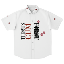 Load image into Gallery viewer, THOTS CUM FIRST (Button-Up Shirt) White