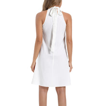 Load image into Gallery viewer, Women's (Tie Back Halter Neck Flared Dress) White