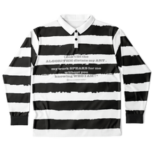 Load image into Gallery viewer, Stripe (LongSleeve Polo Shirt) Black/White