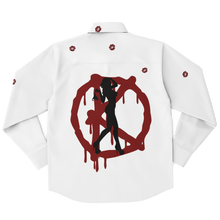 Load image into Gallery viewer, THOTS CUM FIRST (LongSleeve Button-Up Shirt) White