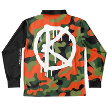 Load image into Gallery viewer, SAFE (LongSleeve Polo Shirt) Orange & Green Camo/Black