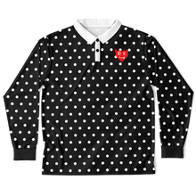 Load image into Gallery viewer, Polka Dotted (LongSleeve Polo Shirt) Black