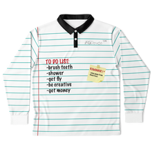 Load image into Gallery viewer, TO DO LIST/REMINDER (LongSleeve Polo Shirt) Notebook Paper