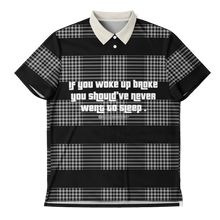 Load image into Gallery viewer, Never Sleep Broke (Polo Shirt) Black/Grey/Off-White