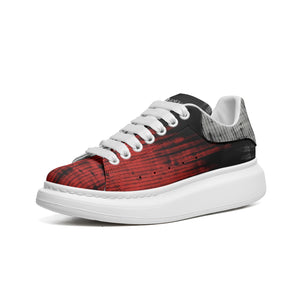 Low-Top (Oversized Leather Sneakers) Red/Black/Grey