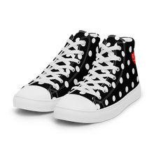 Load image into Gallery viewer, Polka Dotted (High-Top Canvas Shoes) Black