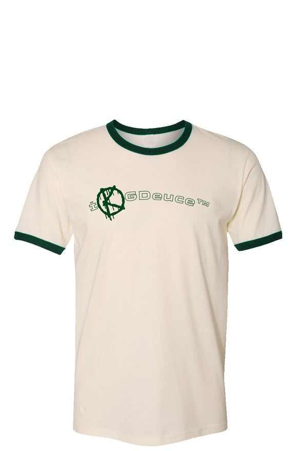 Ringer (T-shirt) Off-White/Forest Green
