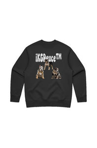 Merle Pitbull Puppy (Crewneck Sweatshirt) Black