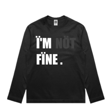 Load image into Gallery viewer, Ï'M NÖT FÏNE (LongSleeve Shirt) Black
