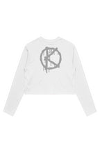 Load image into Gallery viewer, Women&#39;s Addict (Cropped LongSleeve Tee) White
