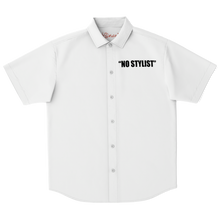 Load image into Gallery viewer, &quot;NO STYLIST&quot; (Button-Up Shirt) White
