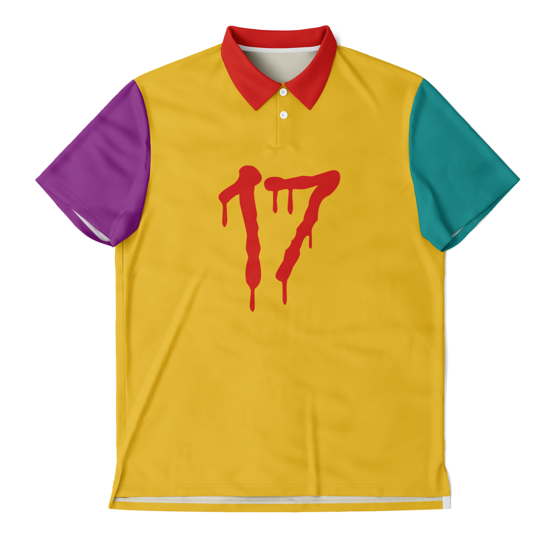 17' BILL (Polo Shirt) Yellow/Teal/Purple/Red