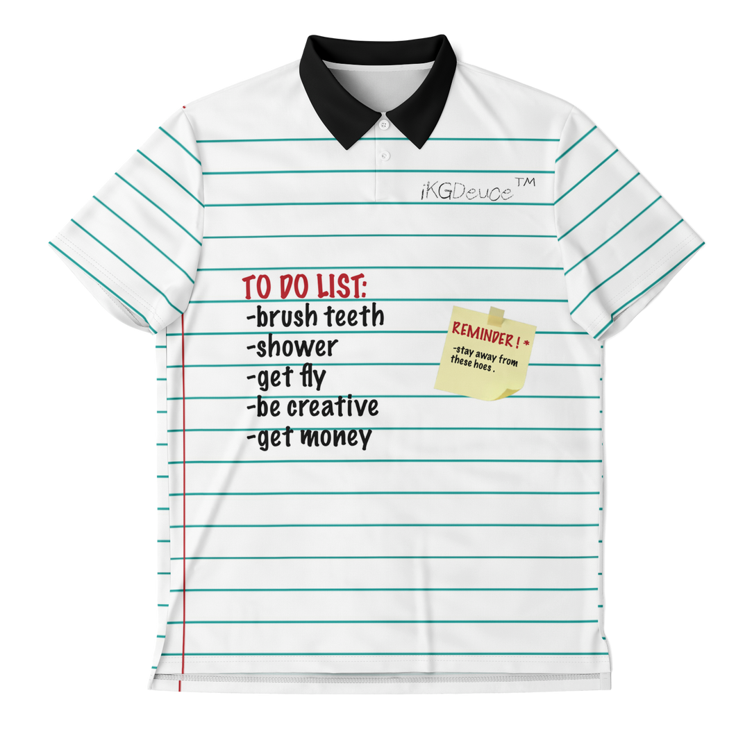 TO DO LIST/REMINDER (Polo Shirt) Notebook Paper