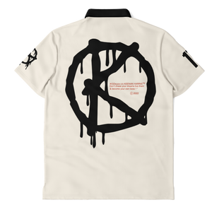 iKGDeuce™ x (s3v3n)t33n®️ x AUNTWRLDWIDE "ACADEMY" (Polo Shirt) Off-White