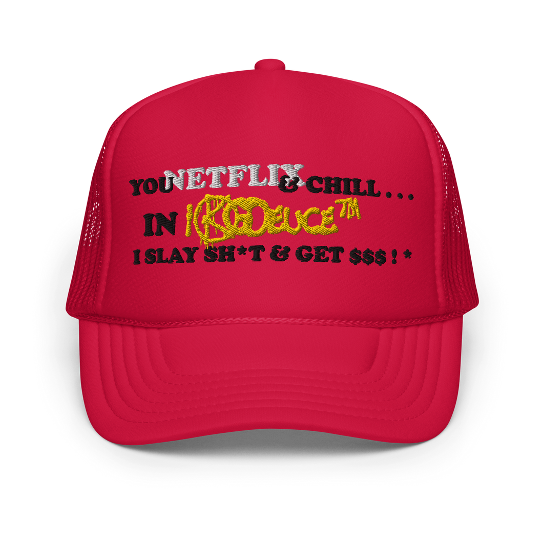 Slay Shit & Get Money ! * (Trucker Hat) Red