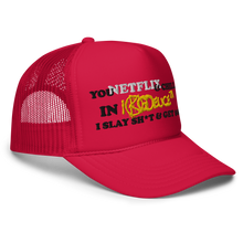 Load image into Gallery viewer, Slay Shit &amp; Get Money ! * (Trucker Hat) Red
