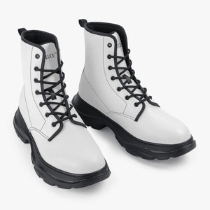 Abstract Chunky Boots (White)