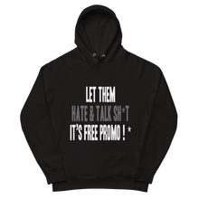 Load image into Gallery viewer, HATERS = FREE PROMO (Hoodie) Black
